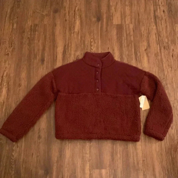 Thereabouts Girls Faux Fur Pullover Jacket Burgundy Plus Size Size 22.5, 3XL - Picture 6 of 12